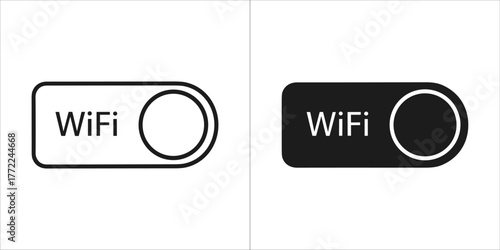 Wifi toggle icon set, representing wireless connection