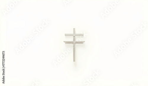 A silver double cross symbol on a white background.