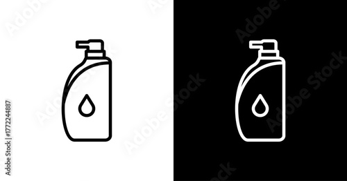 Shampoo White Icon Set Design