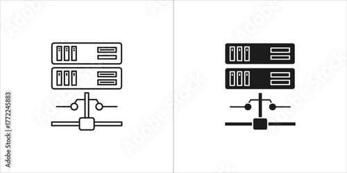 Server icon, simple flat vector illustration