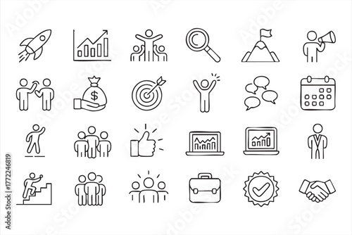 Vector illustration of teamwork and success for startup design