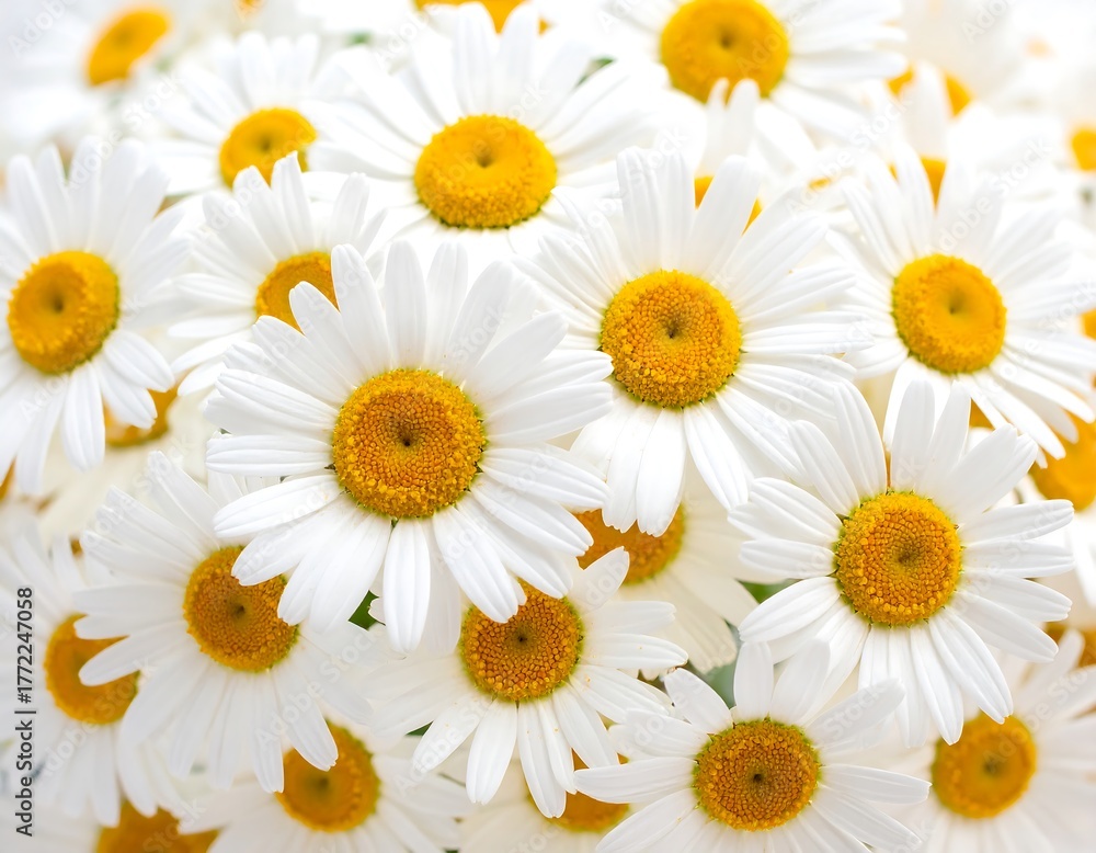 Fototapeta premium A close-up shot of a cluster of bright white daisies with yellow centers