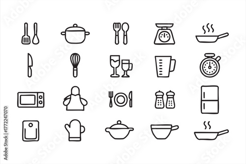 Minimal culinary vector pack for cafe and restaurant branding