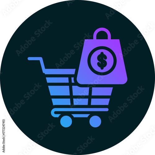 Purchasing icon isolated on white background. vector illustration icon for business to consumer