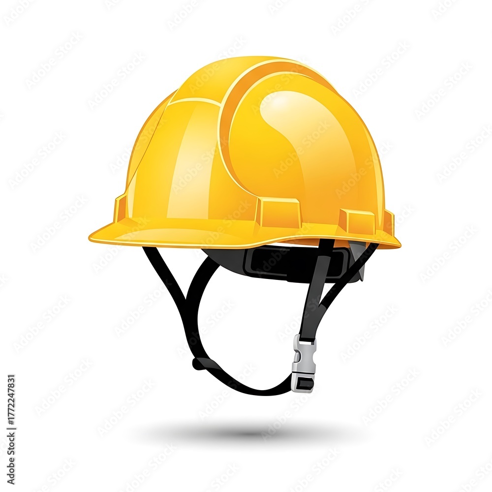 Fototapeta premium Yellow Hard Hat - Safety and Protection for Construction Workers.