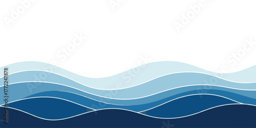 Abstract vector background with blue waves flowing water illustration perfect for website headers and presentations