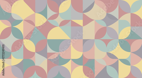 Modern geometric pattern with pastel colors brings a contemporary aesthetic, perfect for stylish backgrounds, artistic projects, and eye catching designs