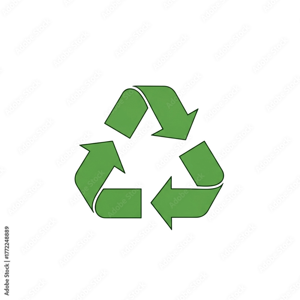 Fototapeta premium Environmental Conservation Paper Recycling Symbol Isolated on White Background 