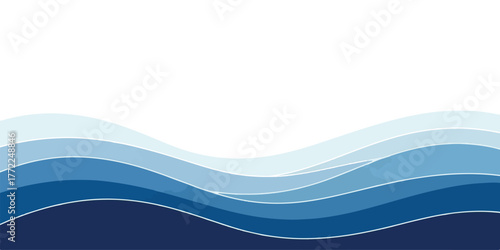 Abstract blue wave background layered vector illustration with gradient colors perfect for website headers and presentations