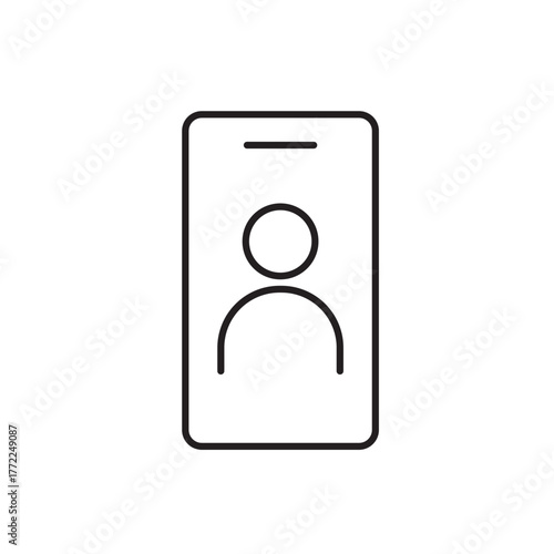 A vector icon representing an online therapy video session, created in line style with editable stroke