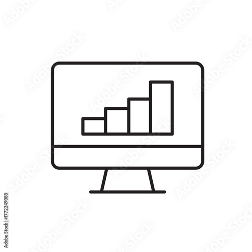 A vector icon representing a digital dashboard for tracking wellness metrics, created in line style with editable stroke