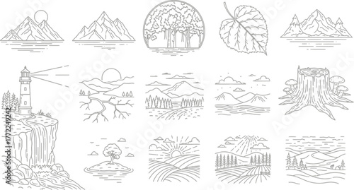 Landscape nature mountain tree leaf lighthouse island forest sun stump river