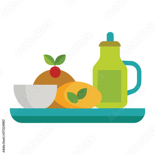 Maghrebi Breakfast Vector Illustration 