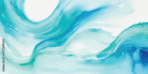 Abstract watercolor painting of flowing water a calming background with blue and green hues perfect for graphic design and web use