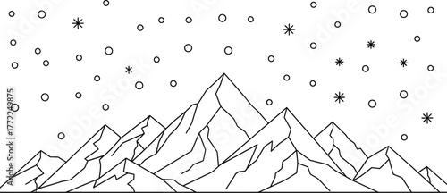 Mountain range winter snow landscape nature peaks travel adventure outdoors cold sky