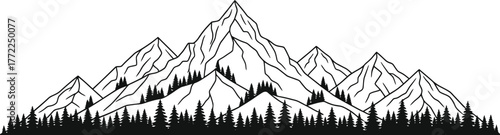 Mountain range peaks nature landscape outdoor adventure travel tourism hiking trees