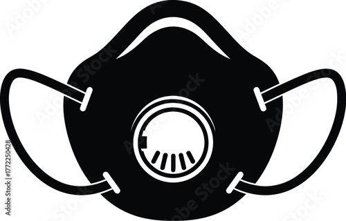 Medical facial cover mask for virus protection industrial safety vector illustration. Nose cover protection. 