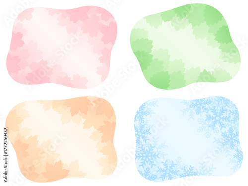 四季のイメージの不定形フレームセット