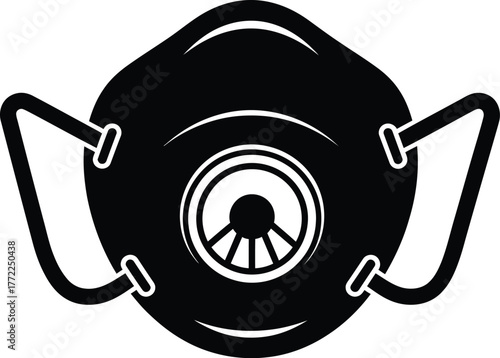 Medical facial cover mask for virus protection industrial safety vector illustration. Nose cover protection. 