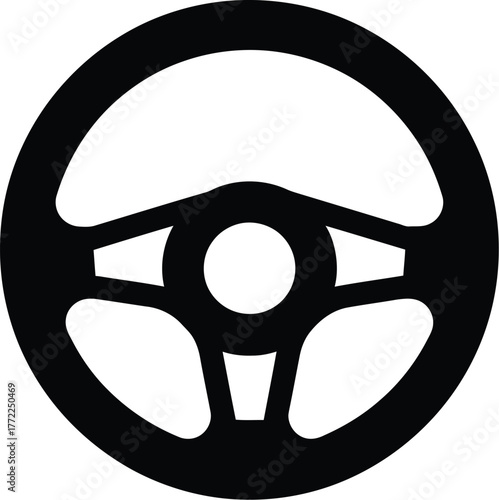 Car steering wheel auto equipment vehicle interior icon vector illustration