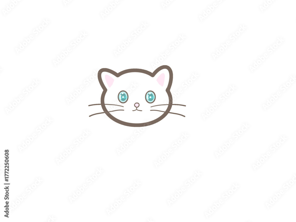 Fototapeta premium white cute cat icon character