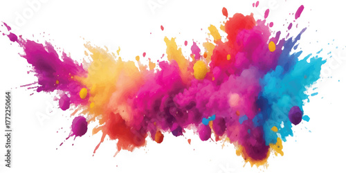Colorful explosion of vibrant paint abstract splash with dynamic energy perfect for backgrounds and creative designs