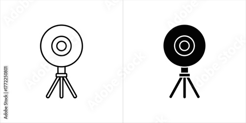 Webcam icon in line and glyph style design