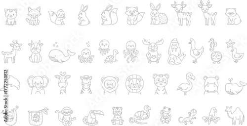 Animals cartoon cute drawing illustration wildlife zoo forest nature vector art