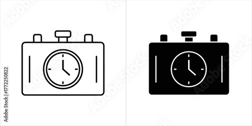 Stopwatch icon in line and glyph style