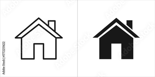 Home icon vector illustration in black and white
