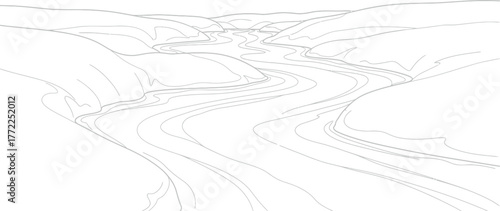 River landscape nature water stream valley mountains scenic flowing outdoors