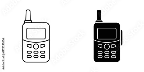 Walkie talkie vector icon, radio transceiver symbol