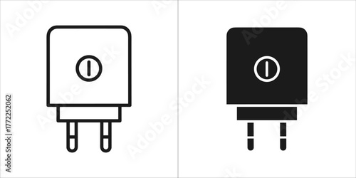 Power adapter vector icon, charger symbol, electric plug