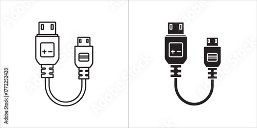Illustration of a usb cable for data transfer