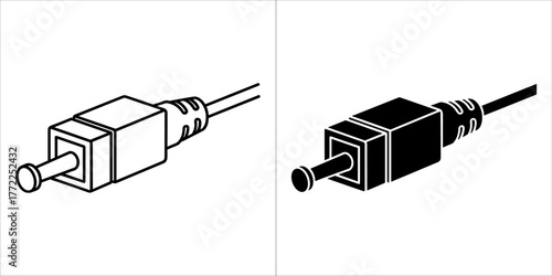 Illustration of a fiber optic cable for data transfer