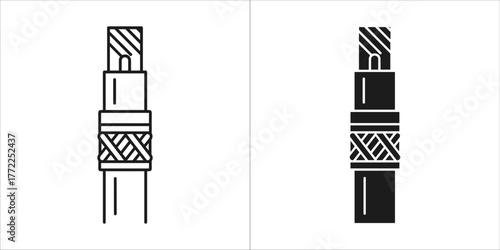 Illustration of a coaxial cable for signal transmission