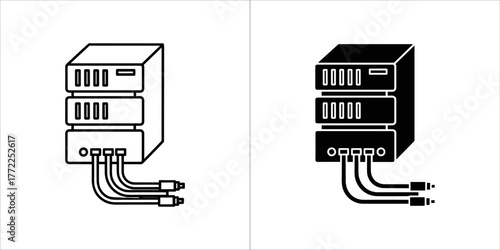 Server rack icon, data center equipment
