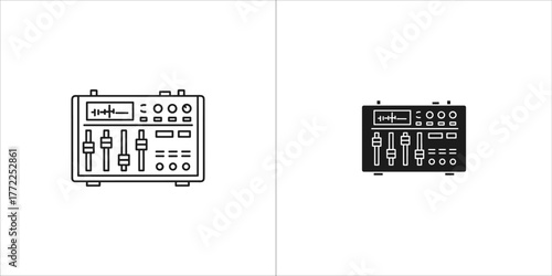 Black and white set audio mixer