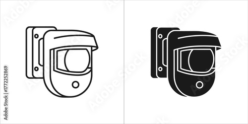 Security camera icon in vector style design
