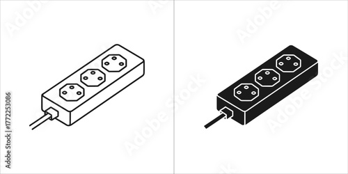 Isometric icon of power strip, vector illustration