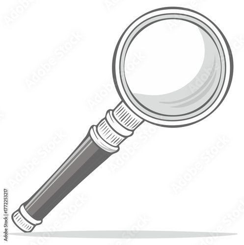 Cartoon magnifying glass vector illustration for search, research, and investigation concepts