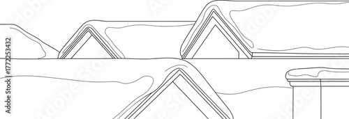 Snowy rooftops winter season snow covered houses architecture building exterior