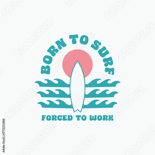 Vintage surf design template for surf club, surf shop, surf merch.