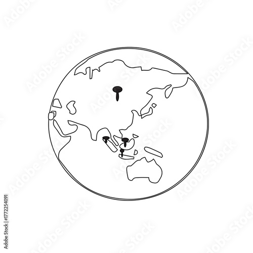 Pinned Journeys on a Globe