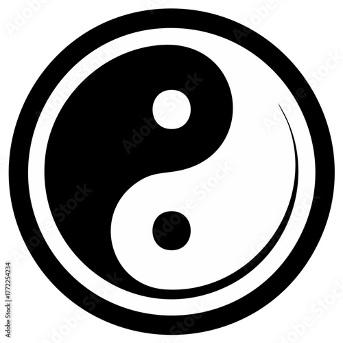 Yin Yang Symbol Harmony Duality Balance Opposites Philosophy Circular Icon