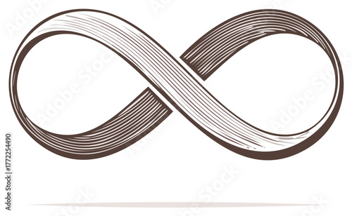 Infinity Symbol Drawn With Fine Lines And Subtle Shading In A Classic Style