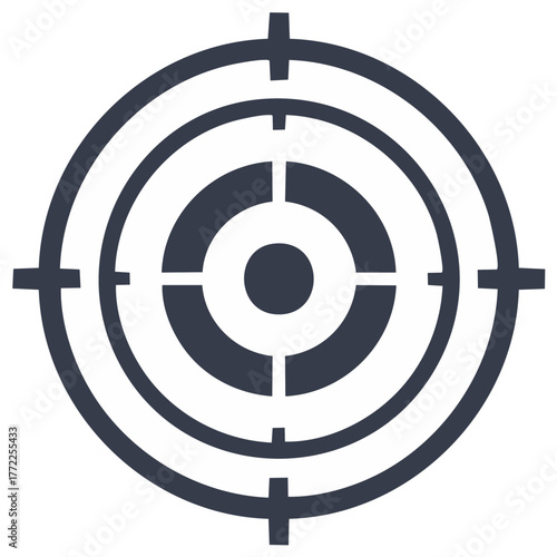 Digital target crosshairs icon for aiming, accuracy, precision, and business objectives
