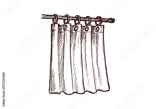Curtain hand drawn simple ske...