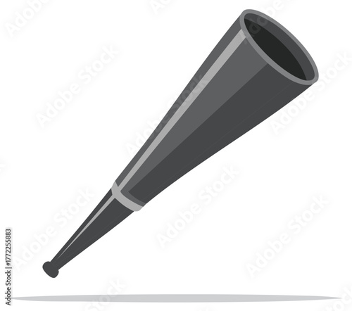 Monocular telescope object with a tapered tube and a ring detail, rendered in shades of gray.