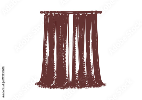 Curtain hand drawn simple ske...